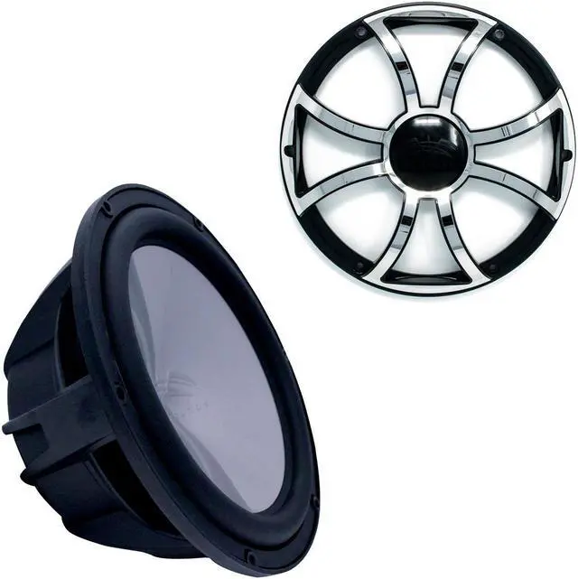 Main image of Wet Sounds Revo 10" Subwoofer & Grill - Black Subwoofer & Black Grill With Stainless Steel Inserts - 4 Ohm
