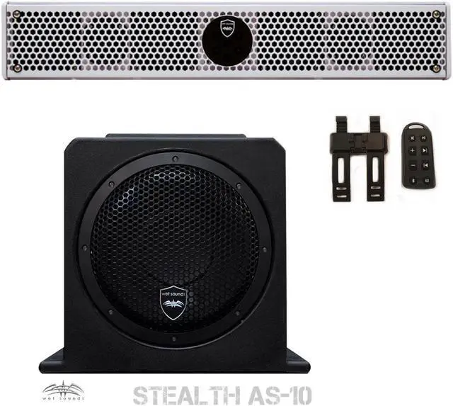 Main image of Wet Sounds Package - White Stealth 6 Ultra HD Sound Bar w/ Remote and AS-10 10" 500 Watt Powered Stealth Subwoofer