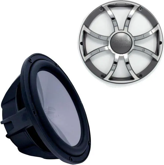 Main image of Wet Sounds Revo 10" Subwoofer & Grill - Black Subwoofer & Gunmetal Stainless Steel Grill - 2 Ohm
