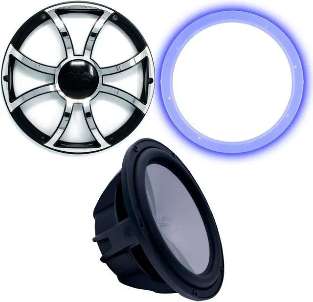 Main image of Wet Sounds REVO12 High Power S4-B Revo12" Sub with LED Ring & Grill - Black Subwoofer & Black Grill With Steel Inserts