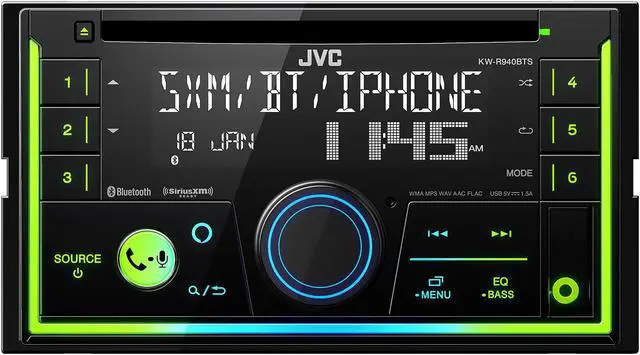Alt view image 3 of 4 - JVC KW-R940BTS 2-Din CD Receiver compatible with SXV300 SiriusXM Tuner, Bluetooth, Amazon Alexa and SWI-RC adapter