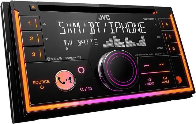 Alt view image 4 of 4 - JVC KW-R940BTS 2-Din CD Receiver compatible with SXV300 SiriusXM Tuner, Bluetooth, Amazon Alexa and SWI-RC adapter