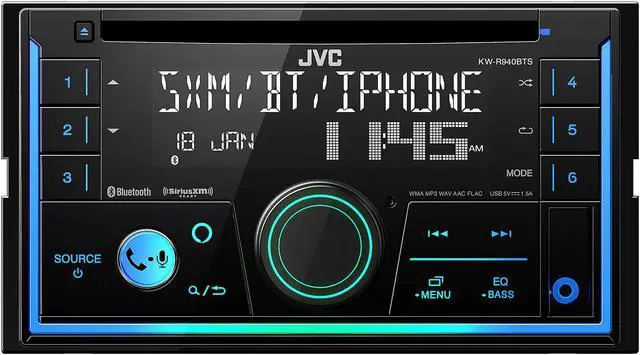 Alt view image 2 of 4 - JVC KW-R940BTS 2-Din CD Receiver compatible with SXV300 SiriusXM Tuner, Bluetooth, Amazon Alexa and SWI-RC adapter