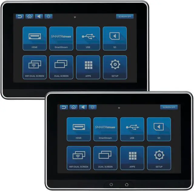 Main image of Audiovox AVXSB10MM2 Dual 10.1" Touchscreen Smart TV Digital Only Monitor Systems (No DVD)