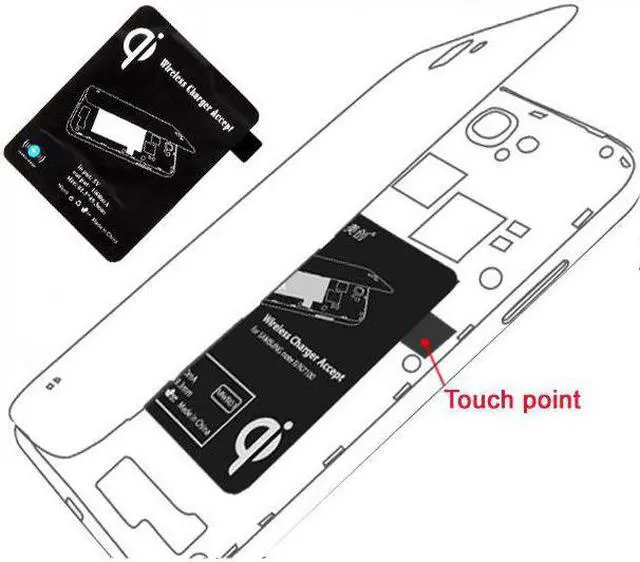 Alt view image 2 of 2 - Qi Wireless Charging Receiver for Samsung Galaxy Note II 2 N7100 Black