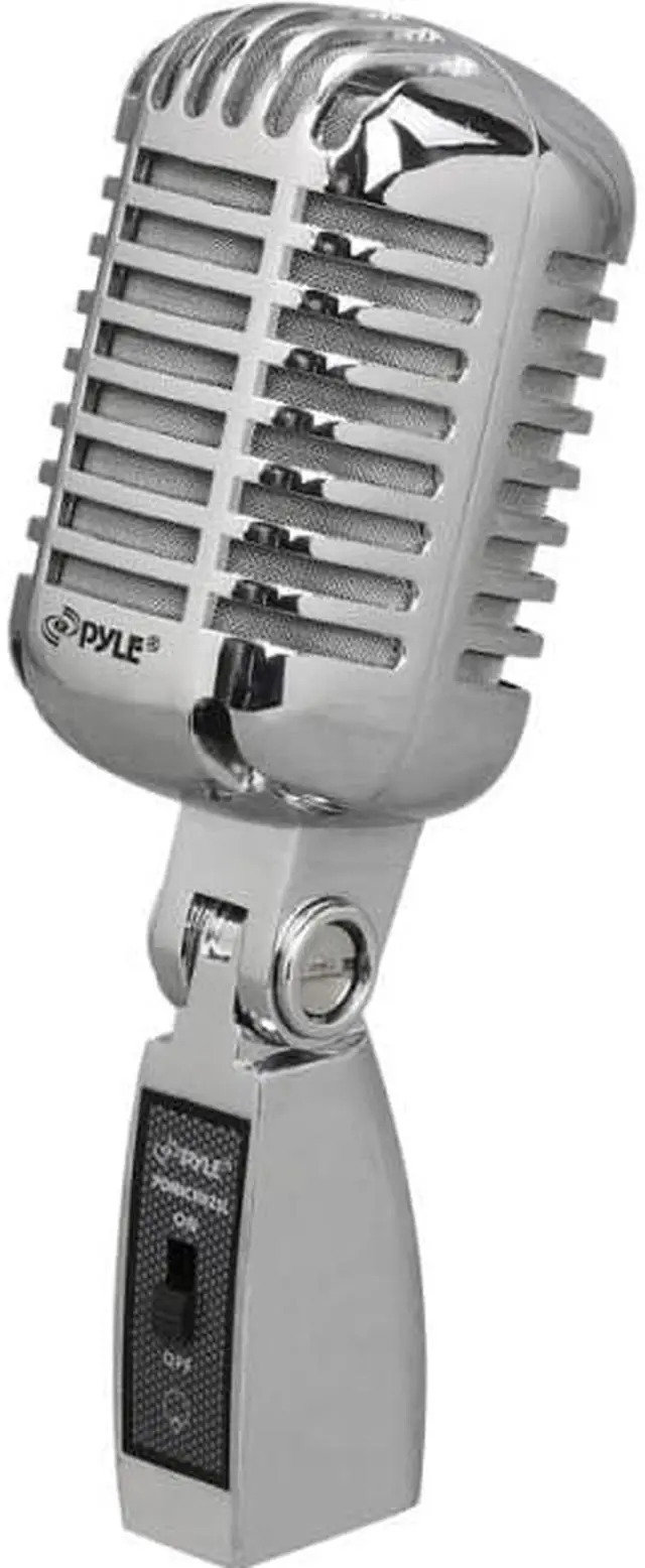 Alt view image 7 of 19 - PylePro - Classic Retro Vintage Style Dynamic Vocal Microphone with 16ft XLR Cable (Silver)