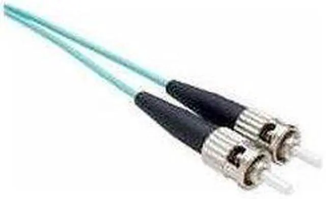 Alt view image 2 of 3 - 15 Meter OM3 10Gig Fiber Optic Cable, Aqua, PVC OFNR Jacket 50/125 Micron Multimode Duplex, LC-LC