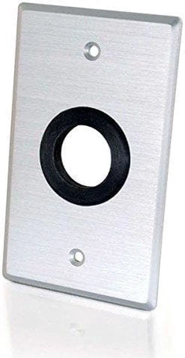 Main image of C2G 40488 C2G Single Gang 1in Grommet Wall Plate - Brushed Aluminum - 1-gang