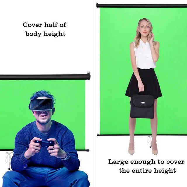 Alt view image 7 of 7 - Yescom Retractable Green Screen Backdrop Chromakey Wall Ceiling Mountable Pull Down