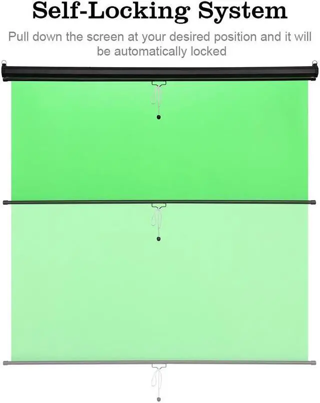 Alt view image 4 of 7 - Yescom Retractable Green Screen Backdrop Chromakey Wall Ceiling Mountable Pull Down