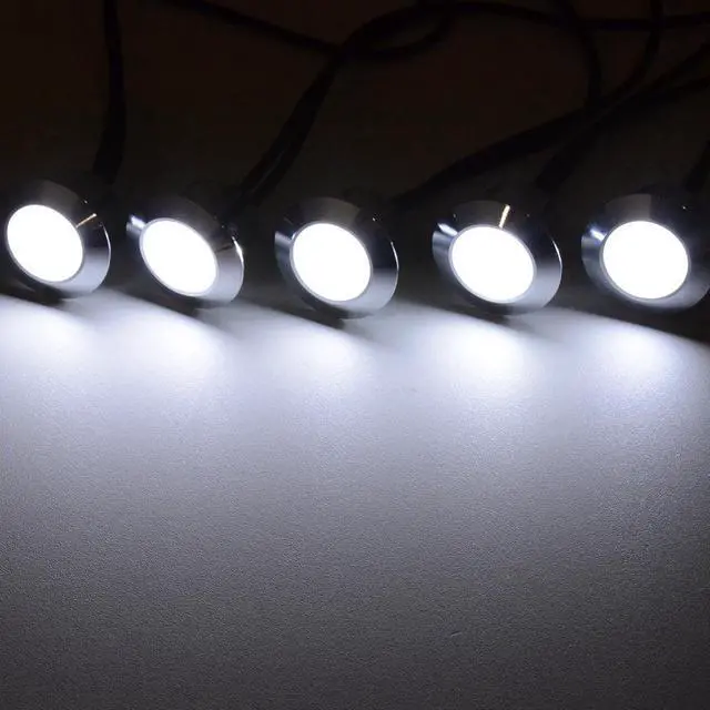 Alt view image 2 of 7 - 15pcs LED Deck Light Garden Stair Yard Landscape Cool White Lamp W/ Transformer
