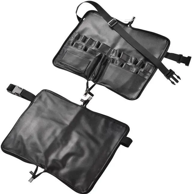 Alt view image 6 of 7 - Byootique 2in1 Foldable Brush Holder Waist Zipper Bag Professional Multi Portable Cosmetic Makeup Pouch with Belt Strap Artist Storage PVC Organizer