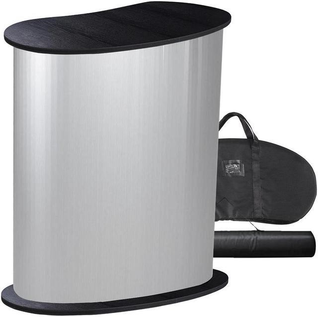 Main image of 32" x 16" x 37" Portable Tradeshow Podium Table Exhibition Counter Stand Booth Fair with Wall 2 Bags
