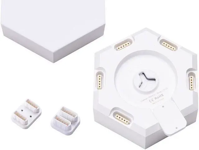 Alt view image 5 of 7 - Yescom Hexagon Smart Light Modular LED Panel DIY Voice Control WIFI 6 Pack Gifts