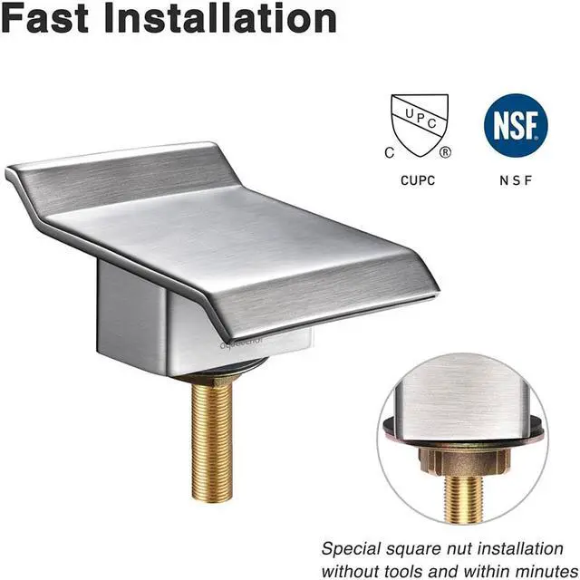 Alt view image 4 of 8 - Tall Brushed Nickel Widespread Bath Sink/Roman Tub Waterfall Faucet