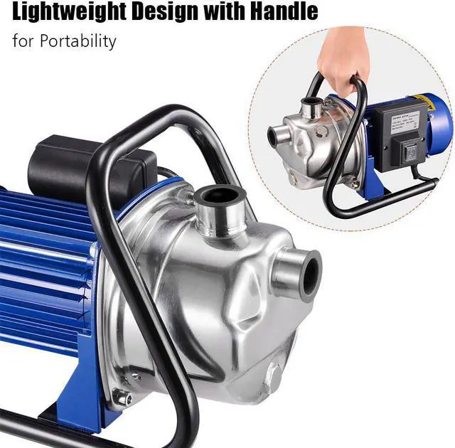 Alt view image 6 of 7 - 1200W Electric Water Booster Pump Stainless Steel Garden Sprinkler Pump Pool