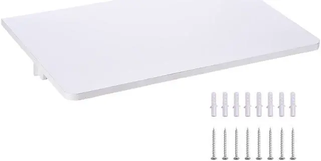 Alt view image 8 of 10 - Wall Mounted Floating Folding Computer Desk 23 5/8" x 15 3/4" 66lbs Weight Capacity PC Table White