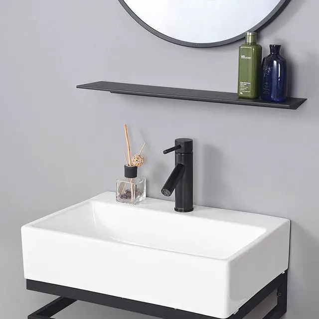 Alt view image 3 of 7 - Aquaterior® 1 Hole Bathroom Round Faucet Cold & Hot Water Tap for Under Mount Vessel Sink ORB DIY