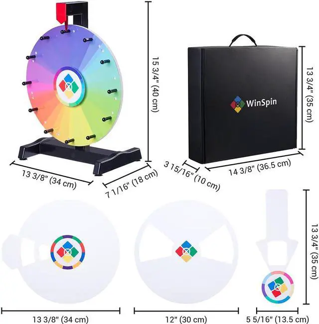 Alt view image 7 of 7 - WinSpin 12" Spin Wheel Teaching Aid Material Math Words Time Game Templates Kids
