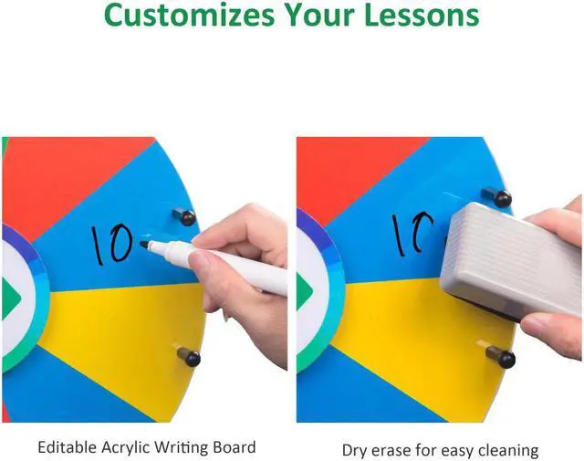 Alt view image 2 of 7 - WinSpin 12" Spinning Wheel Math Game Kids Teaching Aid Elementary School Home