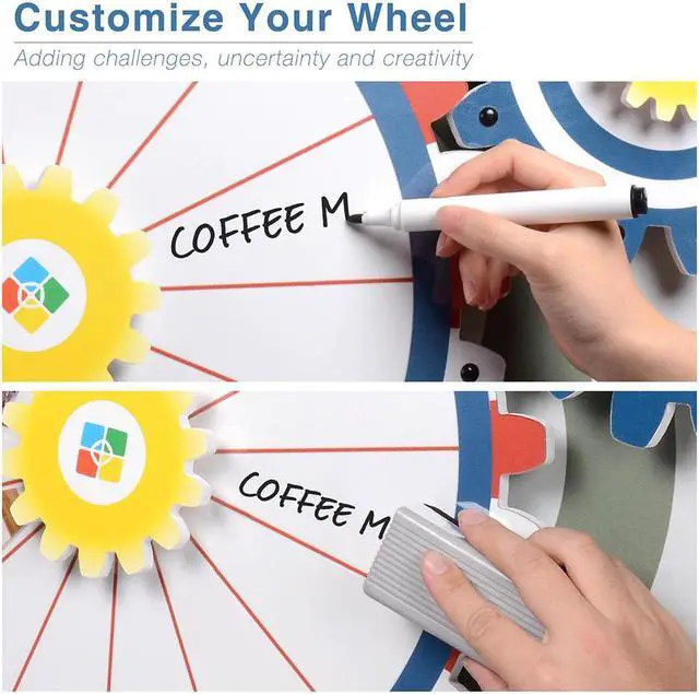 Alt view image 3 of 7 - WinSpin 24" Dual Gear Prize Wheel Tabletop Spinning Editable 15 Slots Trade Show