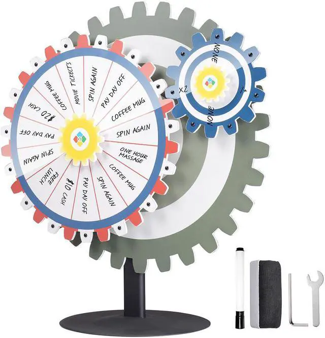 Main image of WinSpin 24" Dual Gear Prize Wheel Tabletop Spinning Editable 15 Slots Trade Show
