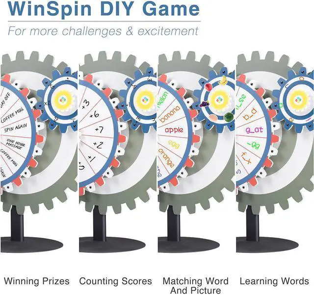 Alt view image 2 of 7 - WinSpin 24" Dual Gear Prize Wheel Tabletop Spinning Editable 15 Slots Trade Show