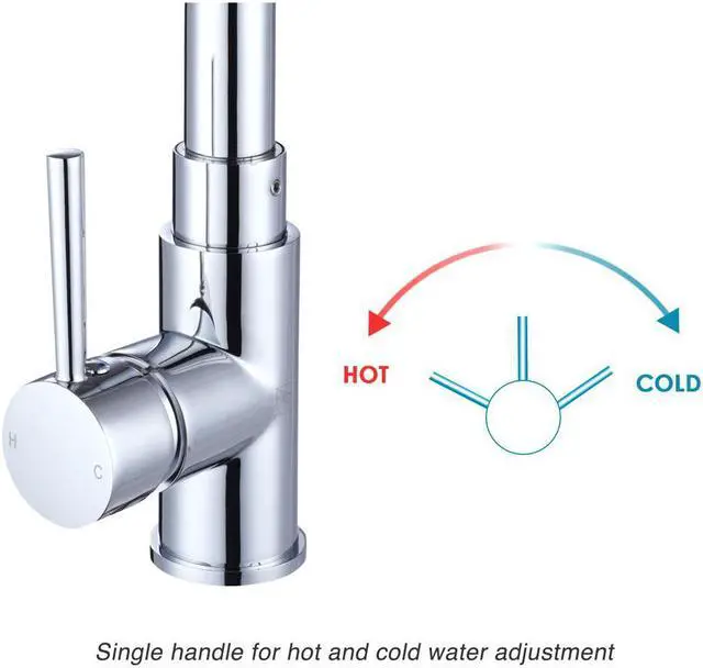 Alt view image 5 of 7 - Aquaterior® Kitchen Sink Faucet Pull Out Dual Function Mixer Taps Stainless Steel1 Handle Long Neck