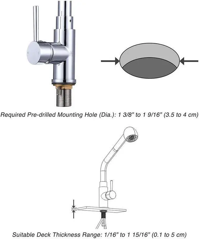 Alt view image 6 of 7 - Aquaterior® Kitchen Sink Faucet Pull Out Dual Function Mixer Taps Stainless Steel1 Handle Long Neck