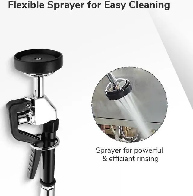 Alt view image 10 of 13 - Aquaterior® Chrome Commercial Kitchen Restaurant 8" Center Splashmount Pre-Rinse Faucet CUPC NSF