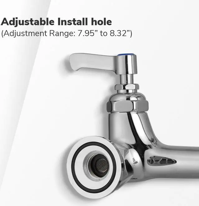 Alt view image 5 of 7 - Aquaterior Pre-Rinse Commercial Faucet Chromed with 12" Add-On Pull Down Sprayer CUPC NSF ANSI