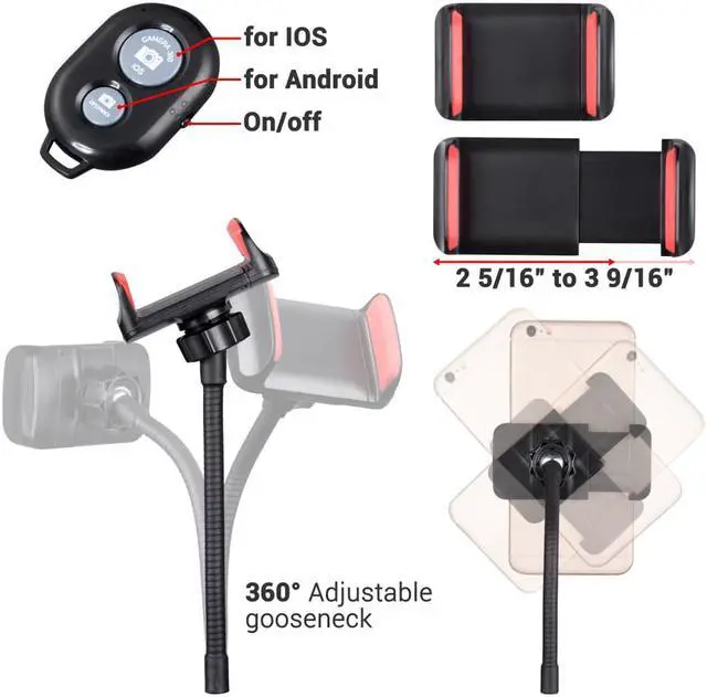 Alt view image 5 of 7 - Yescom 7" RGB Dual LED Ring Light with Stand Mirror Phone Holder for Makeup Selfie Vlog