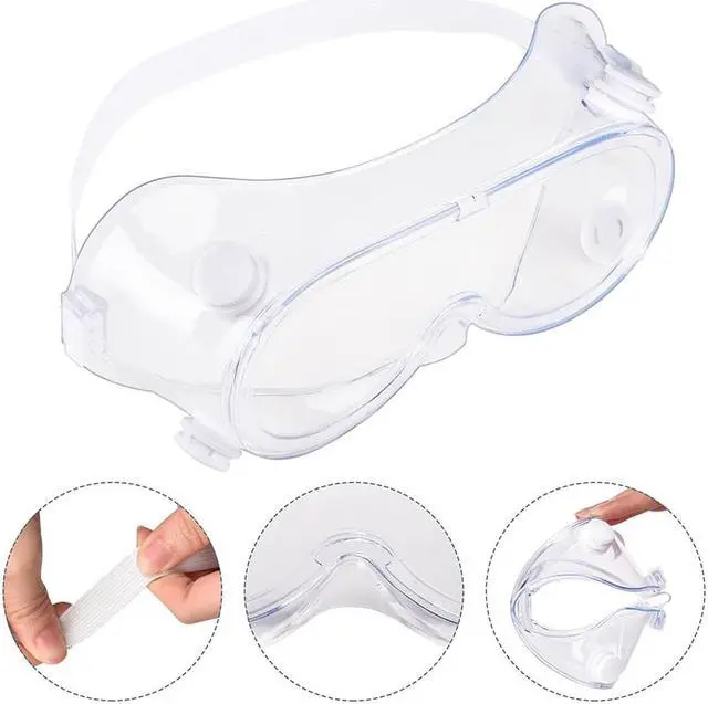 Alt view image 3 of 7 - Yescom 1 Pair Disposable Safety Goggles Glasses Anti Fog Protective Eyewear Clear Lens