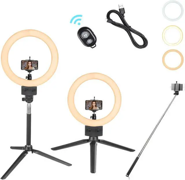 Main image of 8" Dimmable LED Ring Light Floor Table Stand USB w/ Phone Holder Selfie Stick for Makeup Live Stream