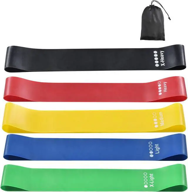Main image of Yescom 5 Pack Resistance Loop Bands Set Workout Fitness Latex Bands Gym Home Yoga 80Lbs