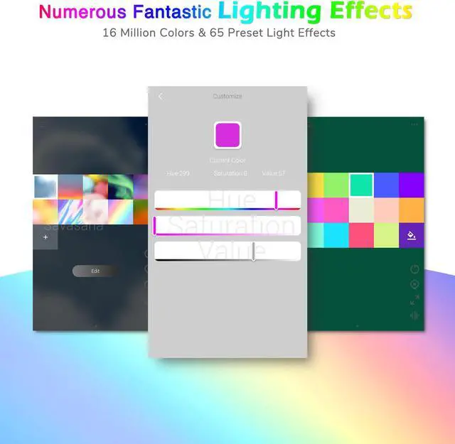 Alt view image 4 of 7 - Yescom 6.6 Ft LED Strip Light Color Changing Voice Music Interact WIFI App Control Home