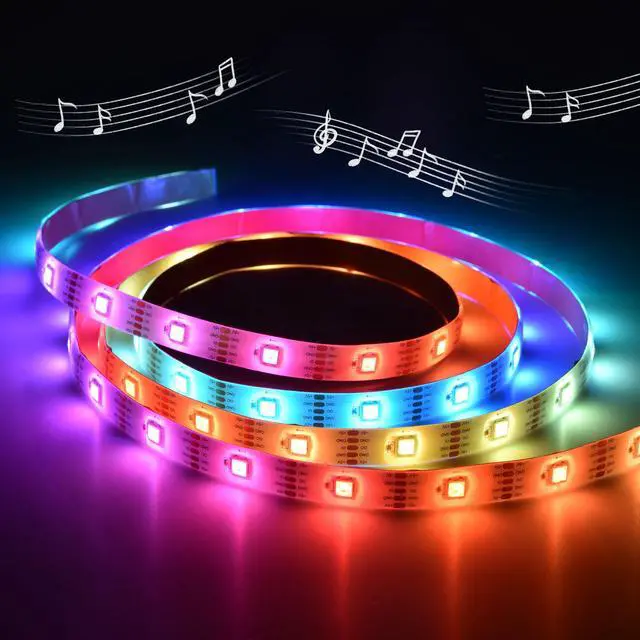 Alt view image 7 of 7 - Yescom 6.6 Ft LED Strip Light Color Changing Voice Music Interact WIFI App Control Home