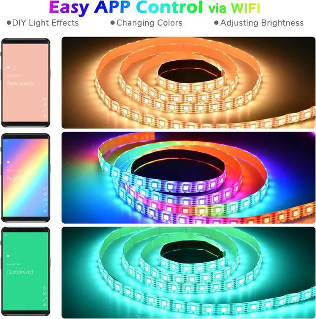 Main image of Yescom LED Strip Light Kit Color Changing Voice Music Interact WIFI App Control 13 Ft