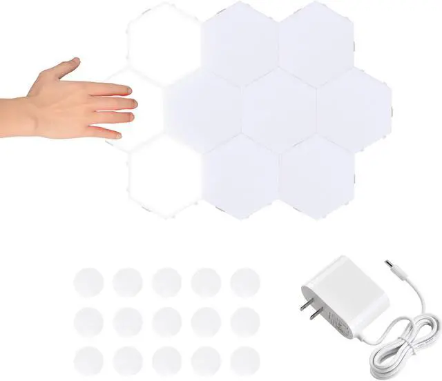 Main image of Yescom APP Control WiFi Hexagon LED Light Kit 14 Blocks & Base w/Alexa Google Home Game Room Decoration