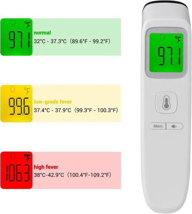 Alt view image 4 of 7 - Yescom Digital Infrared Thermometer No Contact Measuring Object Body Memory Function