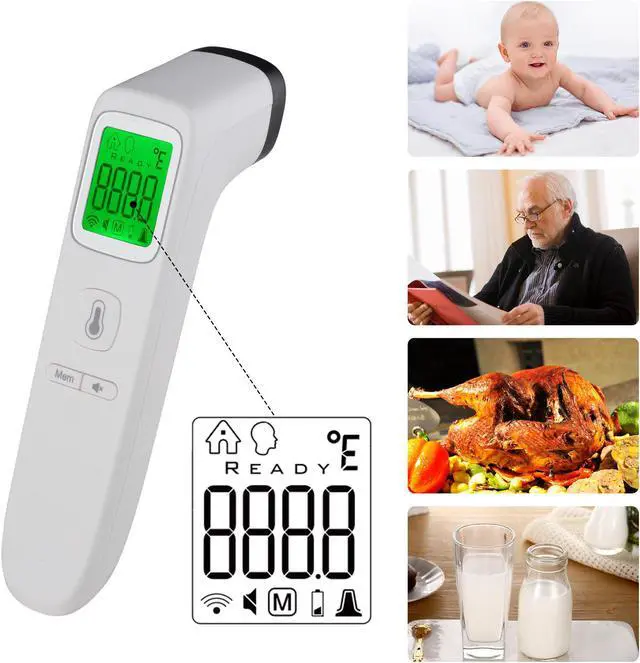 Alt view image 3 of 7 - Yescom Digital Infrared Thermometer No Contact Measuring Object Body Memory Function