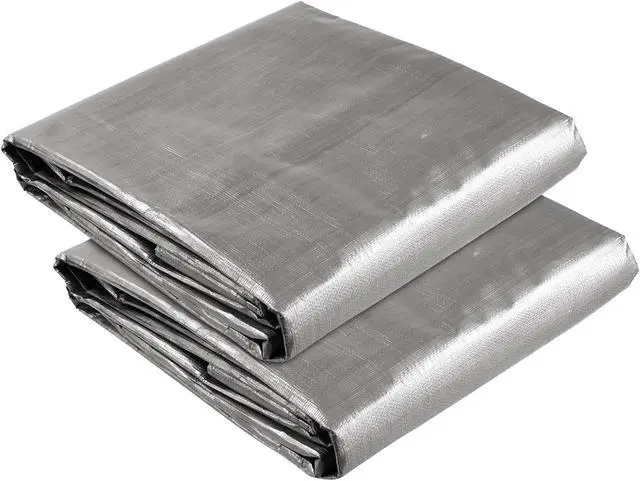Alt view image 3 of 7 - Yescom 2 Pack 18x24 Ft Waterproof Poly Tarp Heavy Duty 10-mil Tarpaulin for Roof
