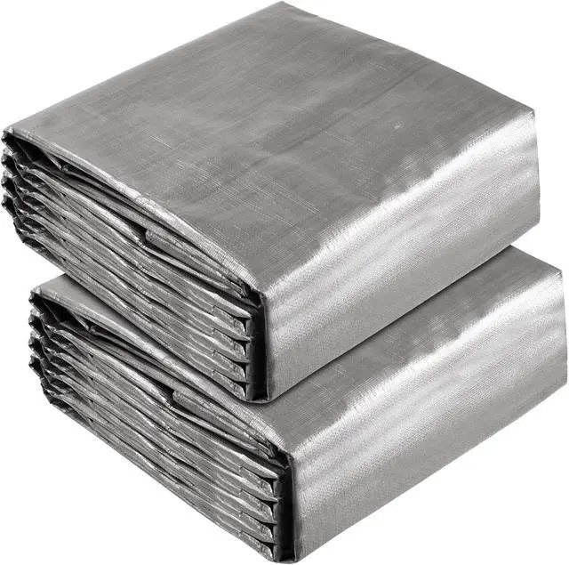 Alt view image 2 of 7 - Yescom 2 Pack 9x12 Ft Waterproof Poly Tarp Heavy Duty 10-mil Tarpaulin Outdoor Cover