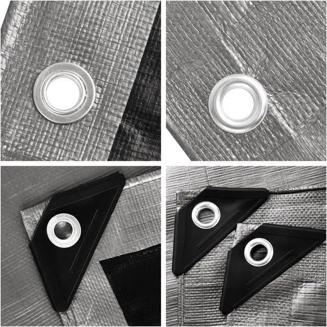 Alt view image 6 of 7 - Yescom 2 Pack 9x12 Ft Waterproof Poly Tarp Heavy Duty 10-mil Tarpaulin Outdoor Cover