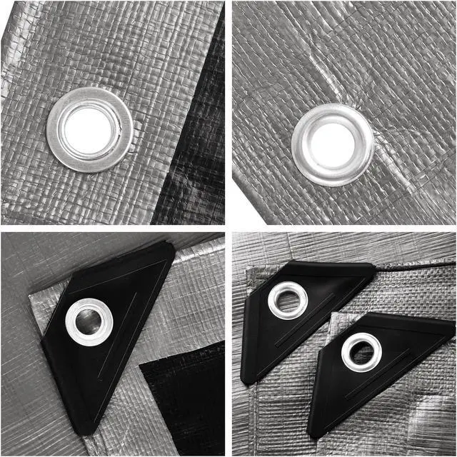 Alt view image 13 of 14 - 10x12ft Heavy Duty Reinforced Poly Tarp 10-mil Multi Purpose Canopy Tent Cover Waterproof Tarpaulin Outdoor