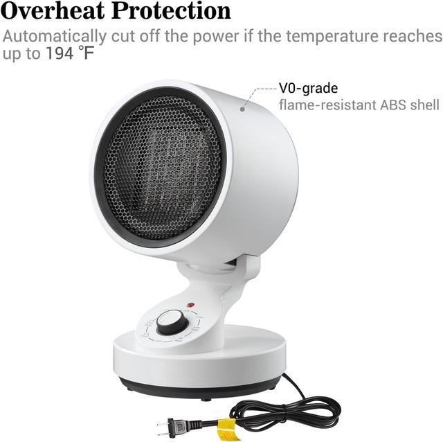 Alt view image 5 of 7 - Yescom 1500W PTC Oscillating Ceramic Heater Fan Warm & Cool Overheat Protection Home
