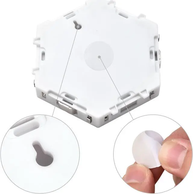 Alt view image 4 of 7 - Yescom APP Control WiFi Hexagon LED Light Kit 14 Blocks & Base w/Alexa Google Home Game Room Decoration
