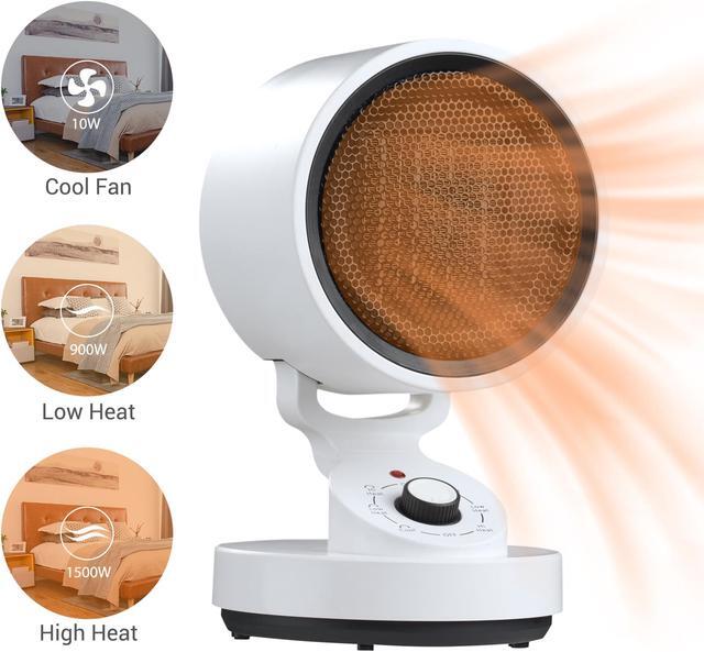 Alt view image 2 of 7 - Yescom 1500W PTC Oscillating Ceramic Heater Fan Warm & Cool Overheat Protection Home
