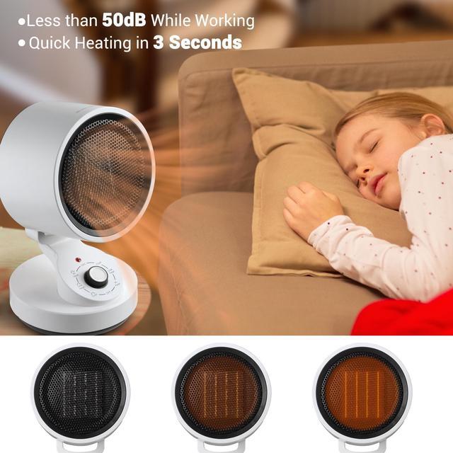 Alt view image 6 of 7 - Yescom 1500W PTC Oscillating Ceramic Heater Fan Warm & Cool Overheat Protection Home