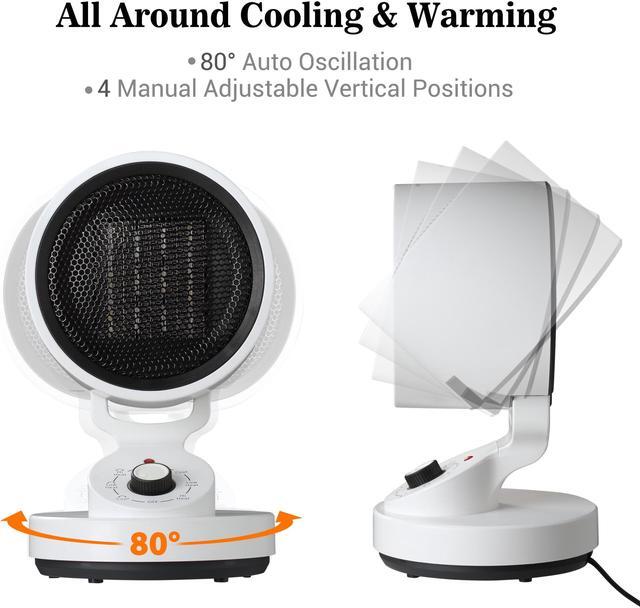 Alt view image 4 of 7 - Yescom 1500W PTC Oscillating Ceramic Heater Fan Warm & Cool Overheat Protection Home